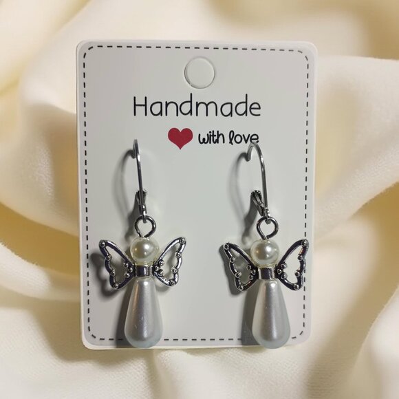 2 for $12 Angel Earrings with Leverback Hoops Christmas Angel - Picture 2 of 16